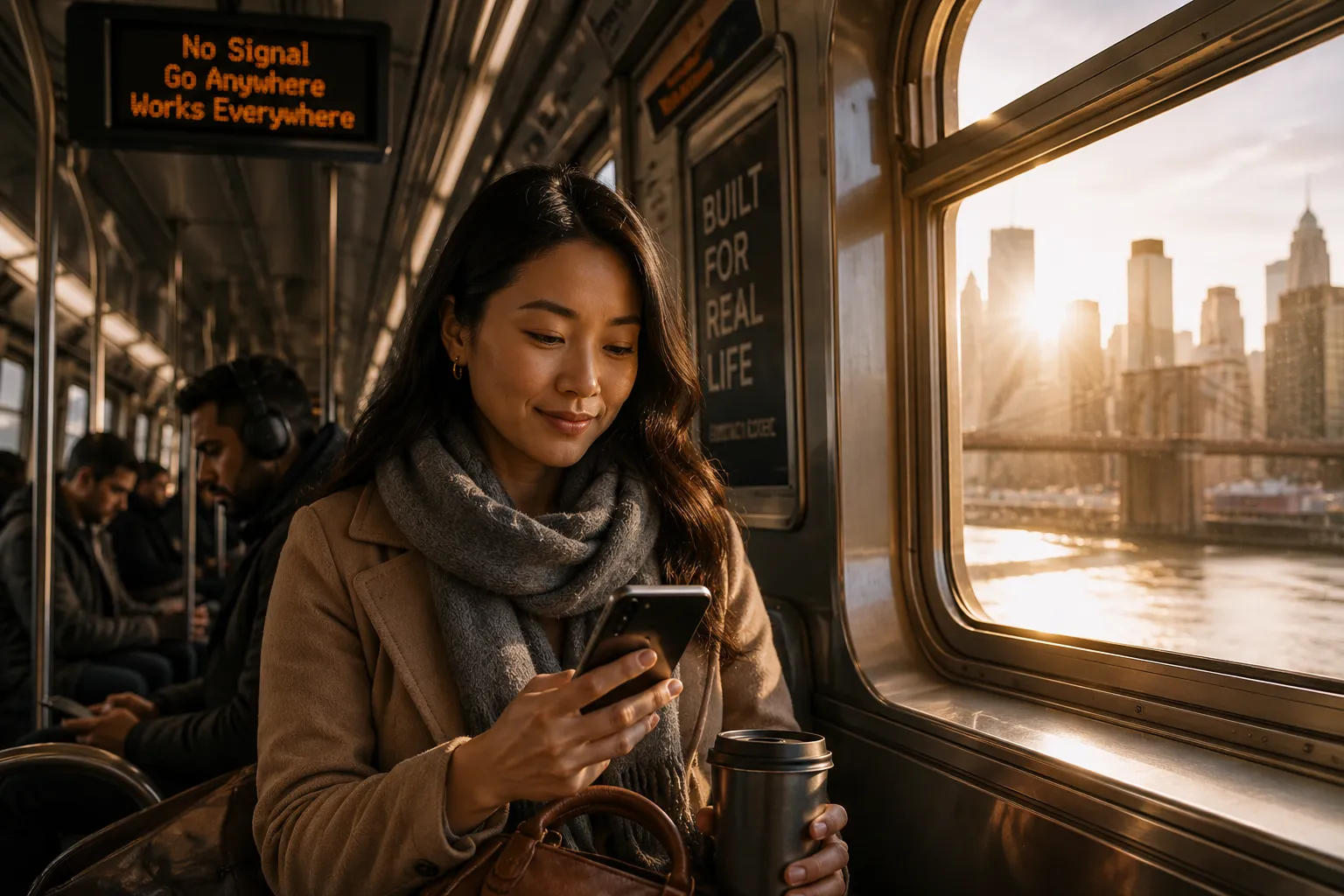 Subway Woman Mobile Approach
